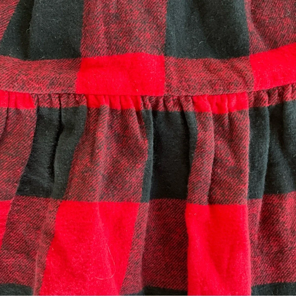 Old Navy Red & Black Buffalo Plaid Tiered Dress Girls 5T